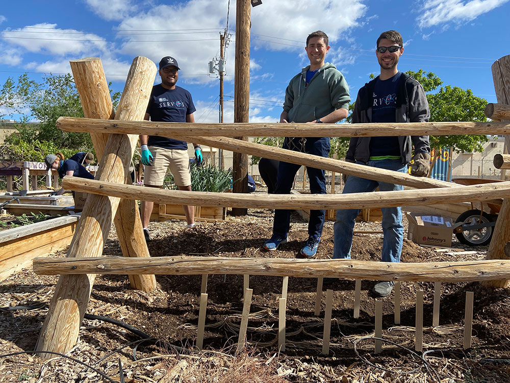 Image of Sandia volunteers at the Rio Grande Food Project’s urban garden