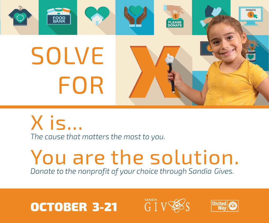 Image of Sandia Gives campaign: Solve for X. You are the solution.