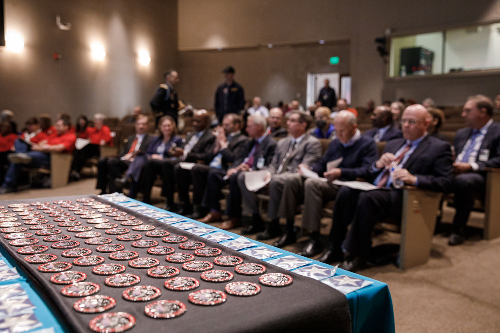 Image of Challenge coins at the Veterans Day 2022 celebration in California