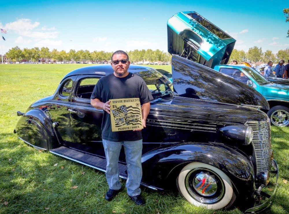 AWARD WINNER — Juan Bustos won the carshow’s People Choice Award for his 1939 ChevroletCoupe.  (Photo by Lonnie Anderson)