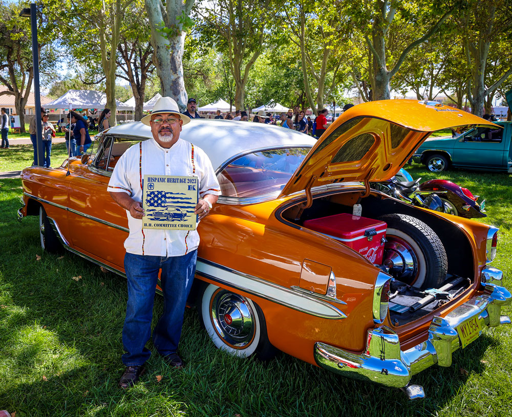COMMITTEE’S CHOICE — Matthew Martinez won the Hispanic Heritage Month Committee’s Choice award for his 1954 Chevrolet Bel-Air. (Photo by Lonnie Anderson)