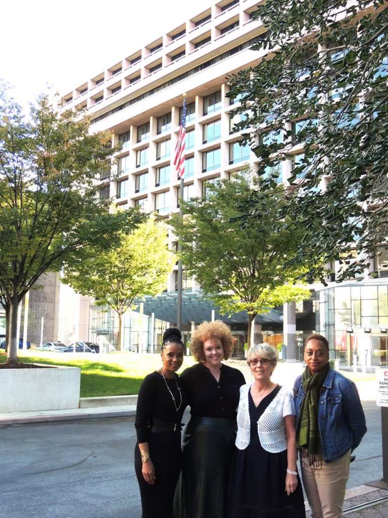 CAPITAL CREW — The four-person staff of Sandia’s Washington, D.C., office — from left, Jeanetta Grover, Jessica Baxter, Teresa Miller and Jackie Kirby-Hardy — not only help traveling Sandians feel right at home, but also facilitate high-level national and international efforts in the nation’s capital. (Photo by Keith Yehle)