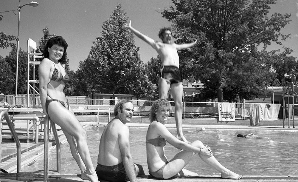 SO LONG SUMMER — Jerry Ford, Maria Connolly, Pat and Robert Barto enjoy the club’s annual pool closing party on Labor Day 1983.