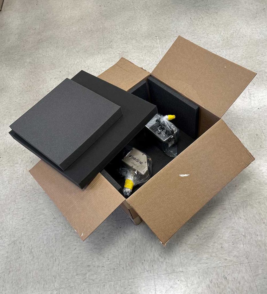 PACK IT UP — Sandia’s Radiation Protection team in California partnered with the Logistics group to pioneer a process that reuses soft foam packing materials, greatly reducing the amount of waste generated by using new packing materials for each shipment. (Photo by Lexi Tucker)