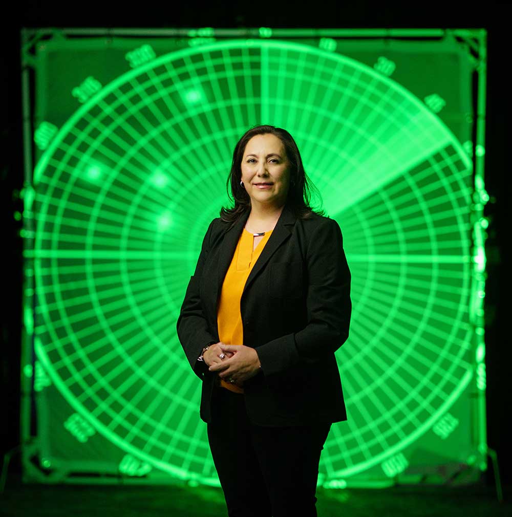 REINVENTING RADAR — Senior manager Elaine Martinez leads the team that developed RAMSES, Sandia’s go-to tool for helping government agencies improve radar. (Photo by Craig Fritz)