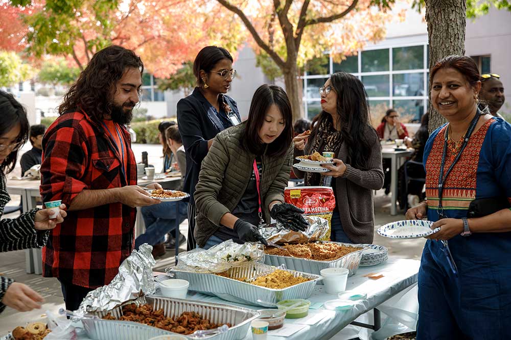 TASTE OF DIWALI — Food, which is a big part of Diwali observances, brought people together on the California campus.