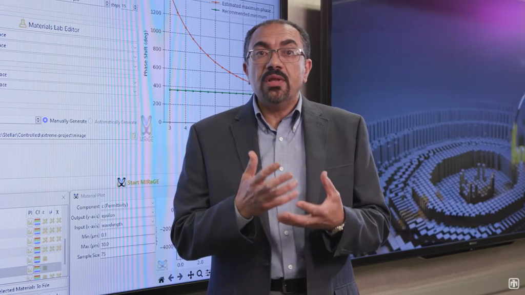 WORKING MAGIC — Sandia physicist Ihab El-Kady will speak at Breakthroughs Favor the Bold, a Labswide event featuring lessons learned on projects that didn’t go as planned. (Screenshot from video R&D 100 Winner 2023: Meta Optics Studio)