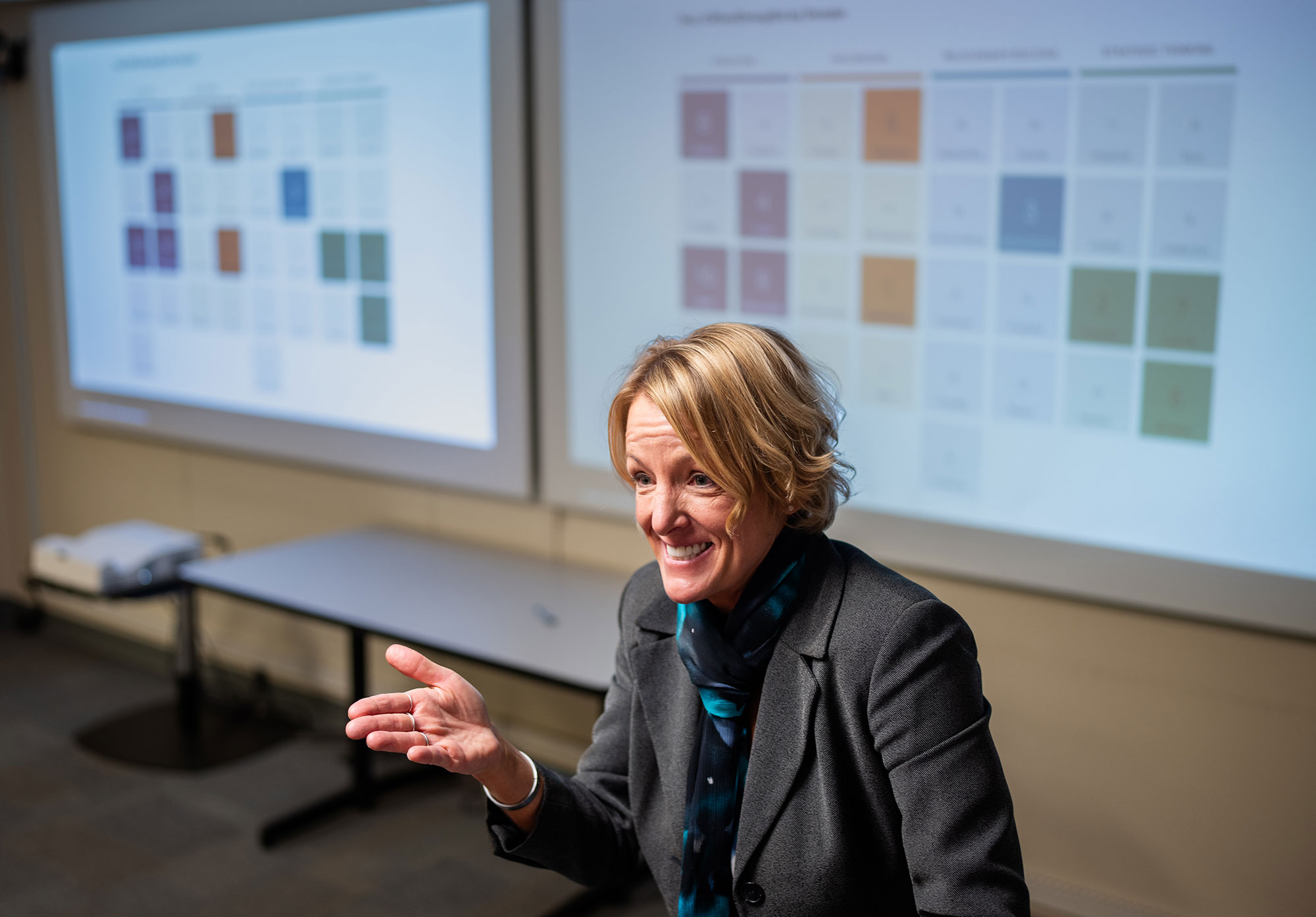 MAXIMIZER — Deb Menke teaches the CliftonStrengths Assessment to a class on Oct. 9. Deb first learned of CliftonStrengths more than 20 years ago and has been sharing her passion for the program ever since. (Photo by Craig Fritz)