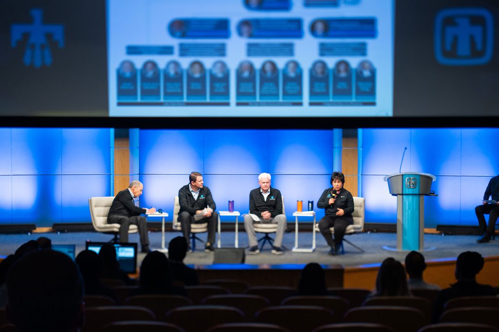 NEW DIRECTORATE — The executive leadership team for the Nuclear Deterrence and Science executive directorate discussed the new structure and strategic priorities. (Photo by Craig Fritz)