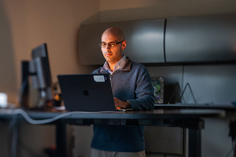 Senior manager Andrew Dowd, who leads Sandia’s Knowledge Management Office, says his group’s goal is to adopt a flexible program that can be applied throughout the Labs. (Photo by Craig Fritz)