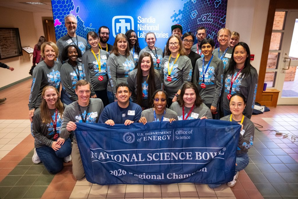 <strong>SANDIA VOLUNTEERS </strong>— The annual DOE Regional Science Bowl would not be possible without the help of Sandia volunteers who serve as organizers, judges, and score and timekeepers. (Photo by Craig Fritz)