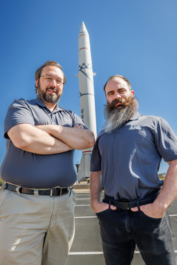 <strong>ENGINEERING EXCELLENCE&nbsp;</strong>—&nbsp;Sandia TAOS core developers Nathaniel Grady and Michael Sparapany have been instrumental in the continued success of the TAOS software. (Photo by Bret Latter)