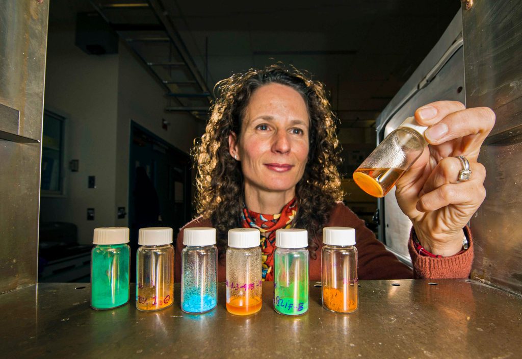 <strong>RADIOACTIVE MATERIAL REMOVAL</strong> — Sandia researchers, including Tina Nenoff, worked around the clock following the Fukushima tsunami to deploy crystalline silico-titanates technology in seawater pumped to cool the nuclear plant’s towers. (Photo by Randy Montoya)