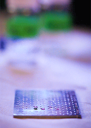 <strong>SAMPLE</strong> — Chemist Samantha Kruse preps a sample for the Matrix-Assisted Laser Desorption Ionization analysis. (Photo by Craig Fritz)