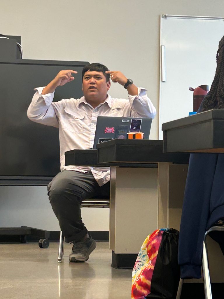 <strong>A LOVER OF SCIENCE </strong>— Alexis “Ace” Maranan, a science teacher from Carlsbad High School, encourages kids to use critical thinking skills in his class “Using data in everyday life” during the 2026 HMTech Program. (Photo by Kim Quintana)