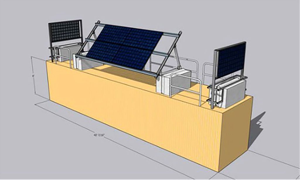 <strong>SECURITY SYSTEM — </strong>The Oliktok solar installation. Data suggest that multidirectional photovoltaics can contribute significant amounts of electricity to support the energy needs of remote villages and U.S. operations across Alaska. (Graphic by Sandia)
