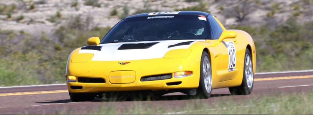 <strong>AROUND THE BEND</strong> — Bill Harvey drives in the Big Bend Open Road Race in April 2026. (Photo courtesy of Bill Harvey)