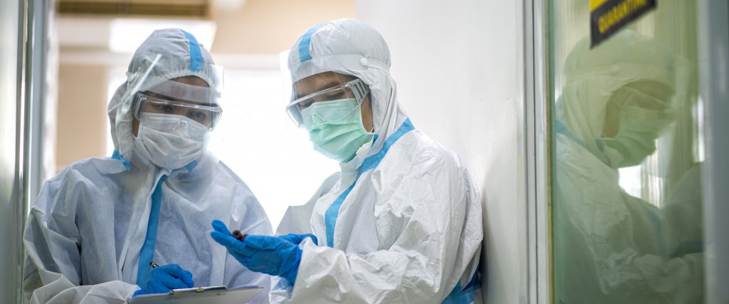 Image of Ebola testing in BioSafety Level 3 glovebox