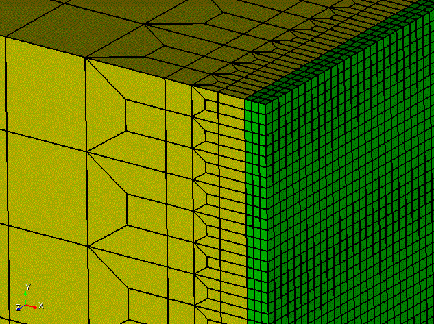 How to create perfect mesh transition from coarse Hexagonal elements to  fine mesh?