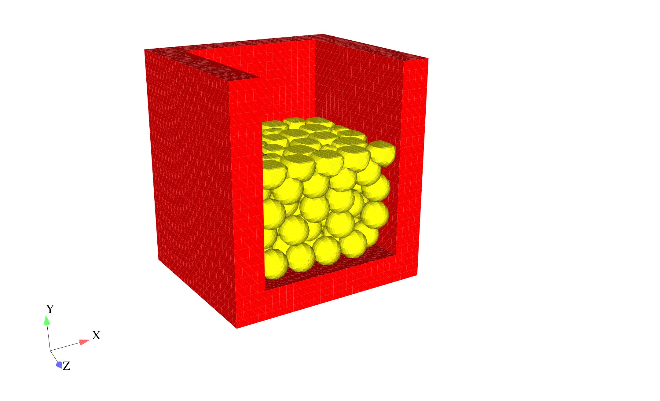 (a) Additional crush of spheres.